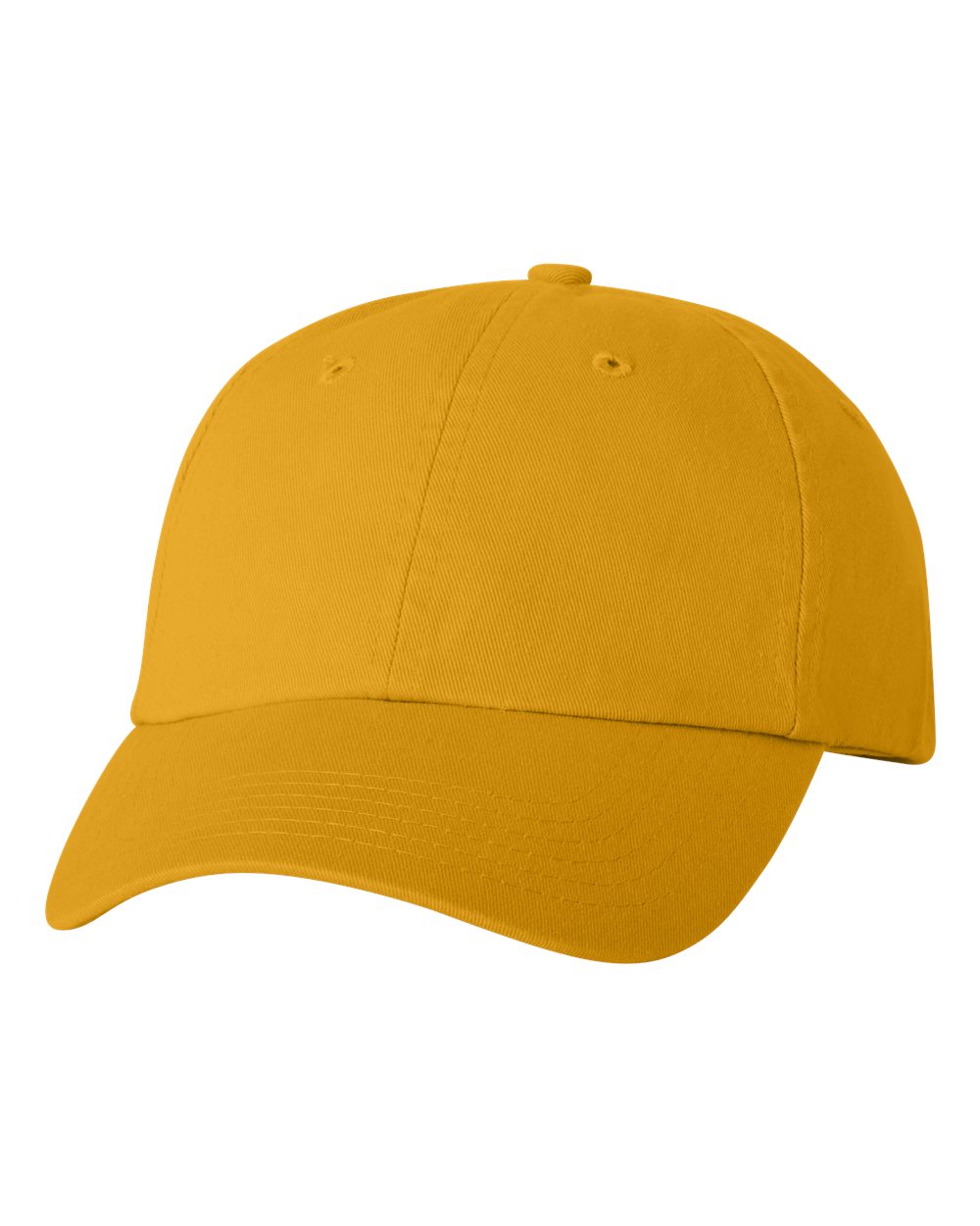 Front View of Gold Bio-Washed Classic Dad Hat - VC300A