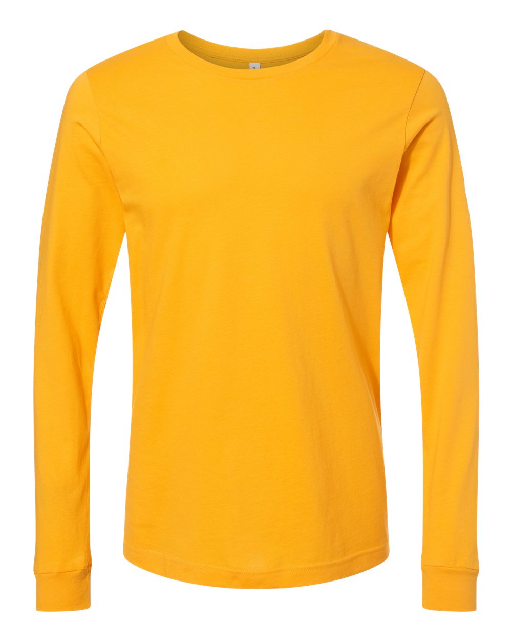 Front View of Gold Jersey Long Sleeve Tee - 3501
