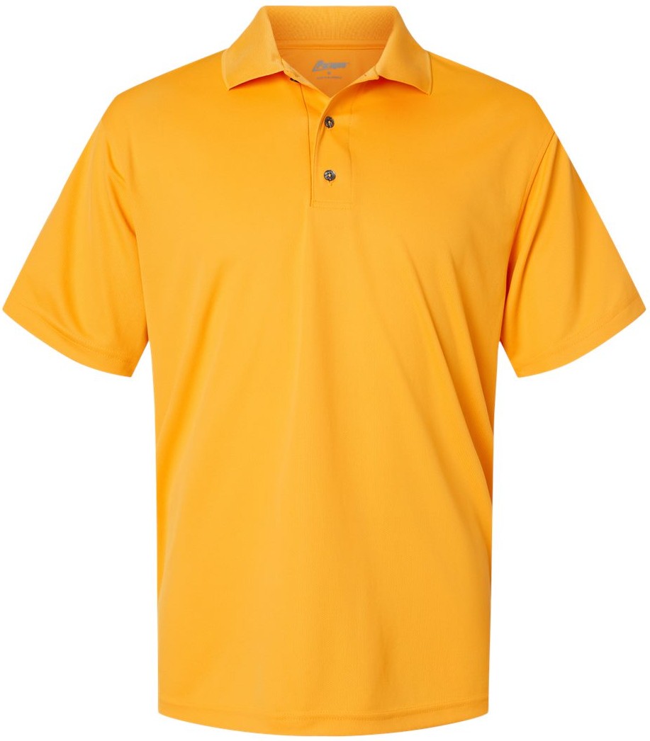 Front View of Gold Saratoga Performance Mini Mesh Polo - 100