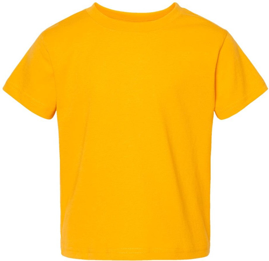 Front View of Gold Toddler Cotton Jersey Tee - 3301T