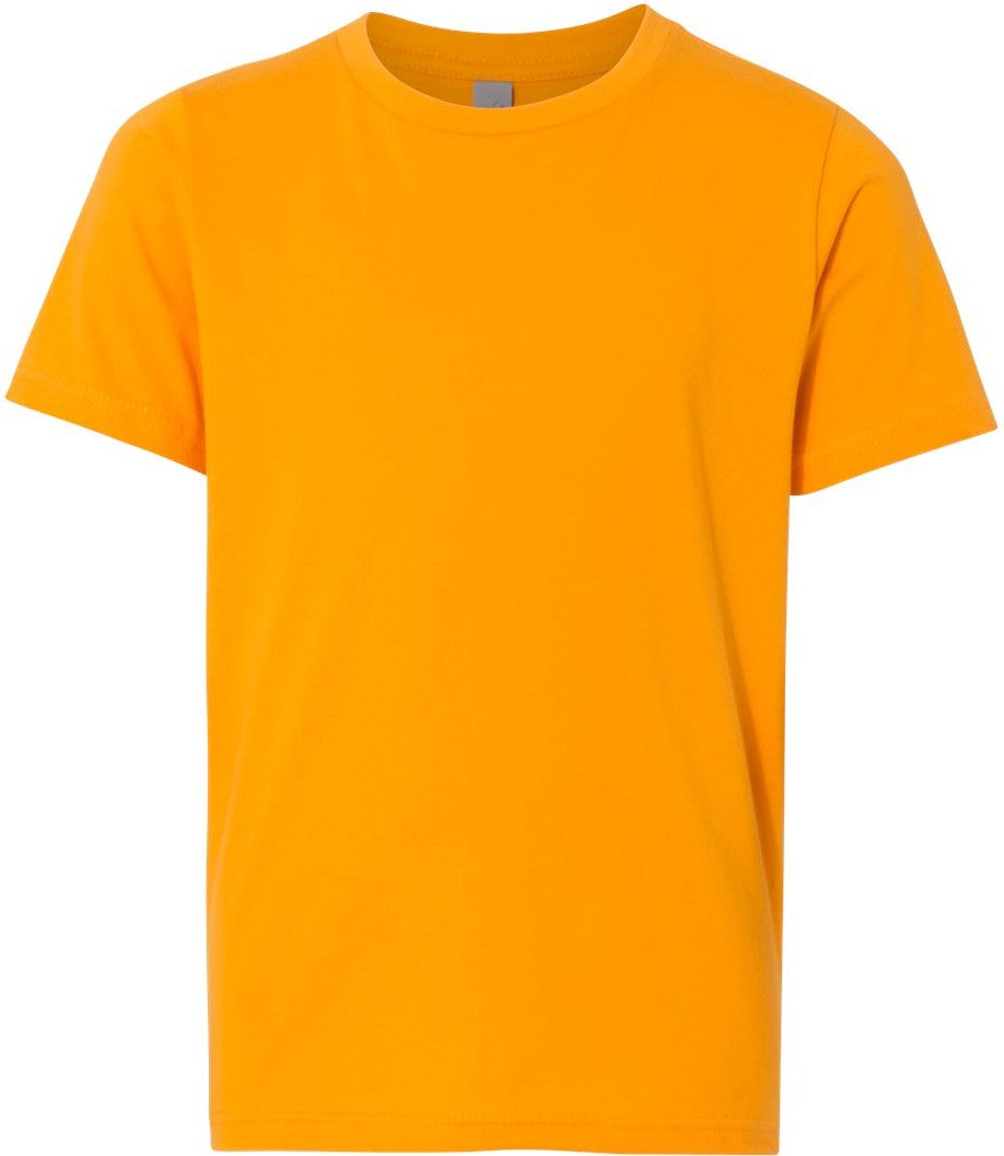 Front View of Gold Youth Cotton T-Shirt - 3310