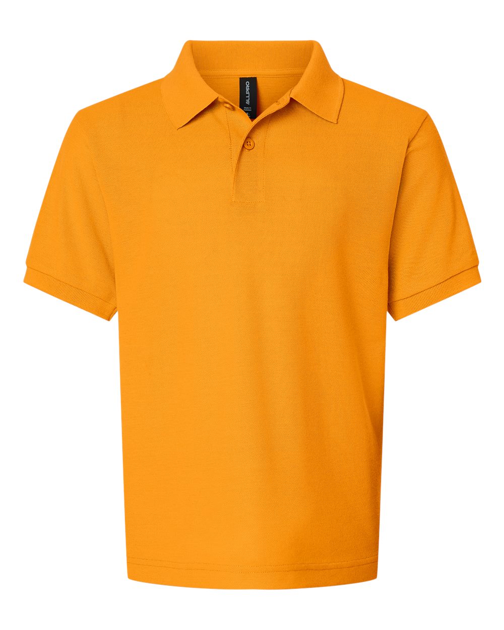 Front View of Gold Youth Pique Polo - 62800Y
