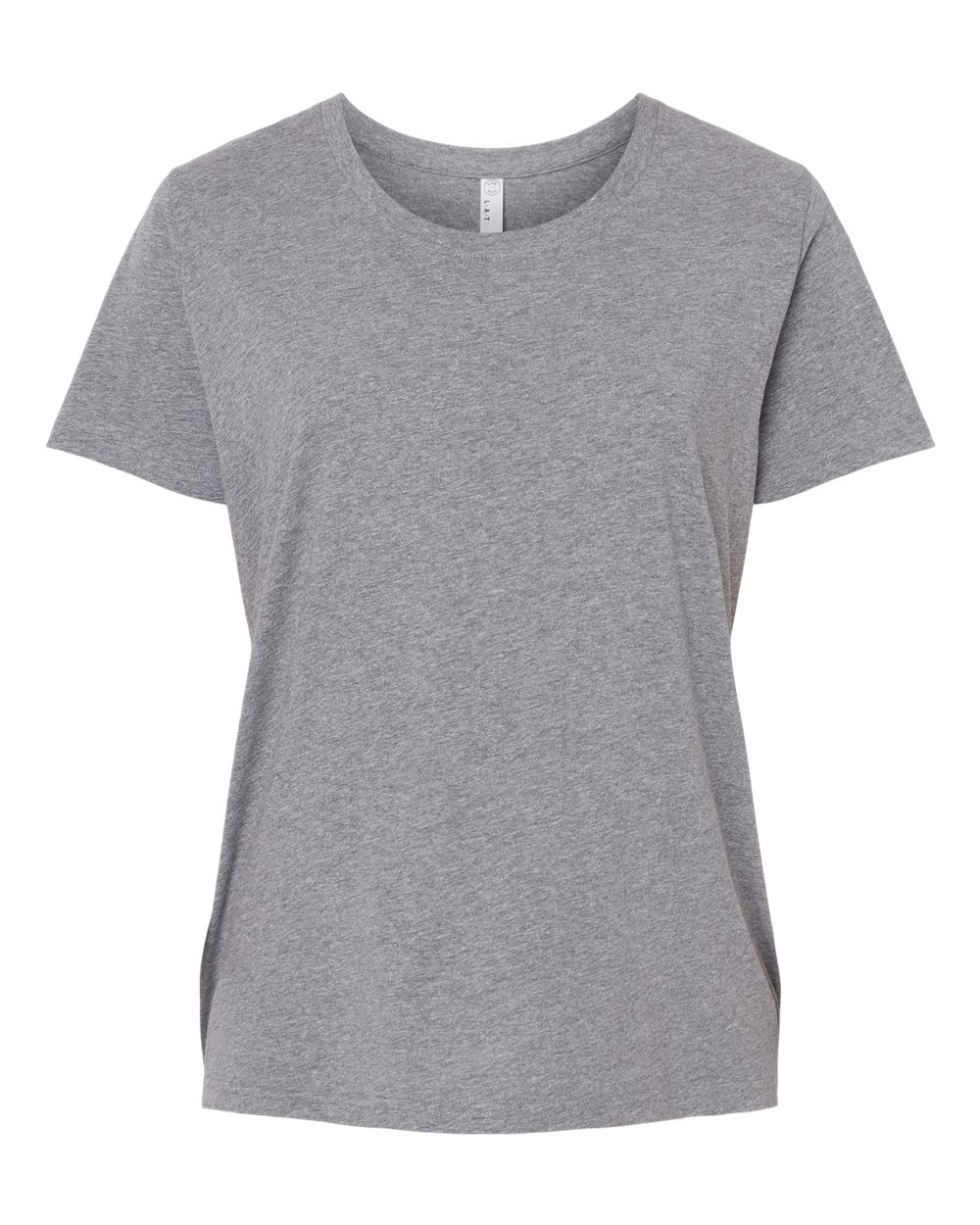 Front View of Granite Heather Curvy Collection Women's Fine Jersey Tee - 3816