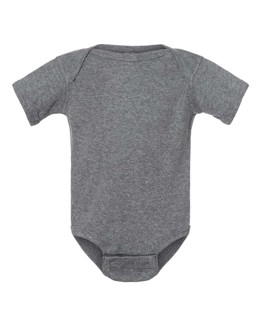 Front View of Granite Heather Infant Baby Rib Bodysuit - 4400