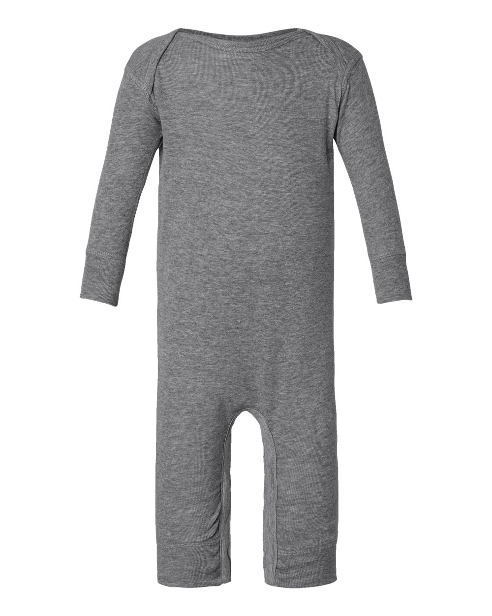 Front View of Granite Heather Infant Long Legged Baby Rib Bodysuit - 4412