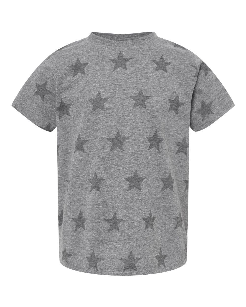 Front View of Granite Heather Star Toddler Star Print Tee - 3029