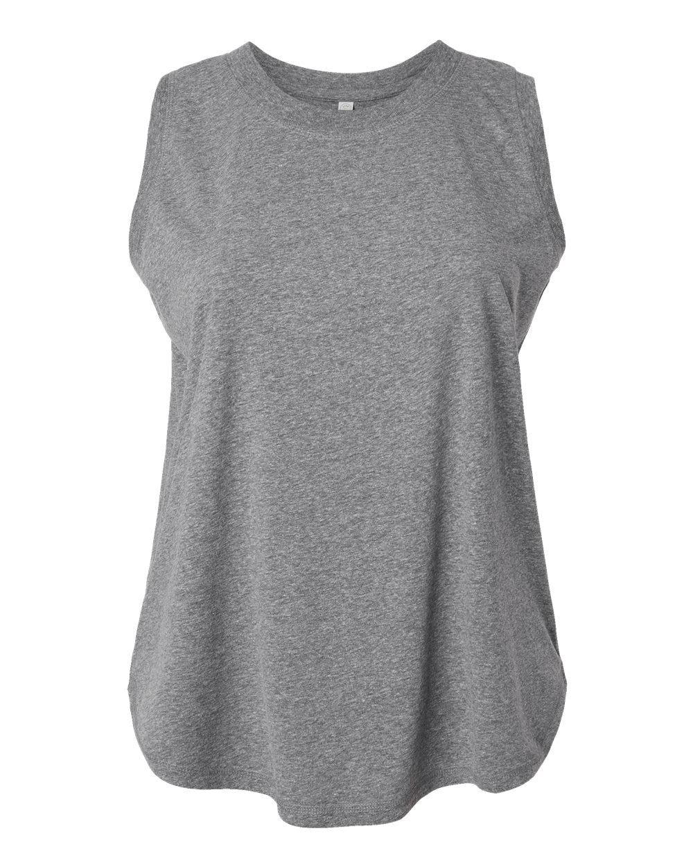 Front View of Granite Heather Women's Curvy Relaxed Fine Jersey Tank - 3892