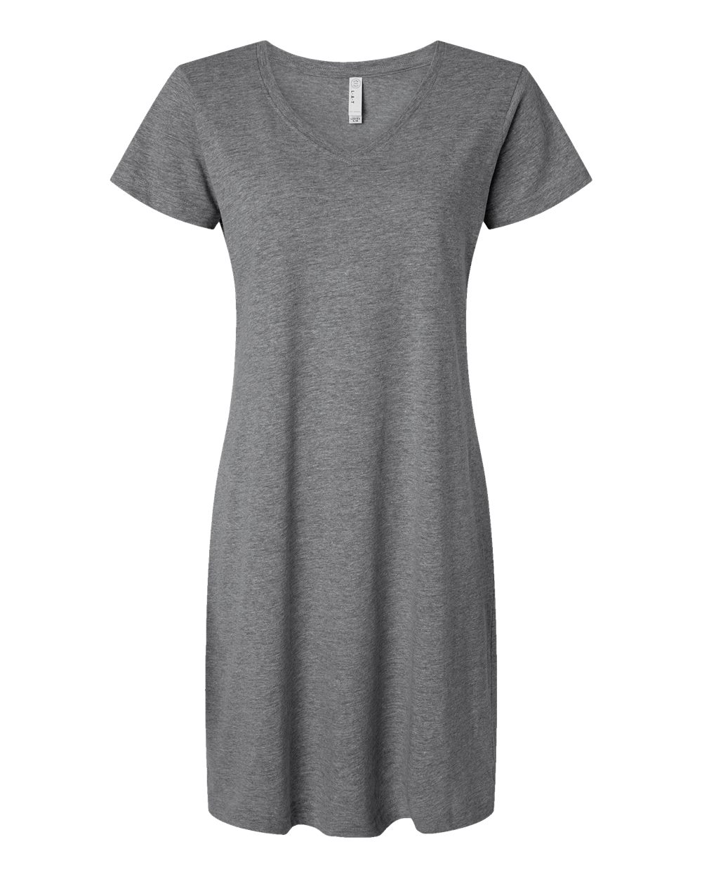 Front View of Granite Heather Women's Fine Jersey V-Neck Coverup - 3522