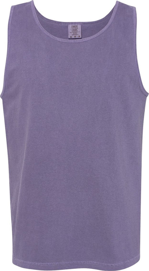 Front View of Grape Garment-Dyed Heavyweight Tank Top - 9360