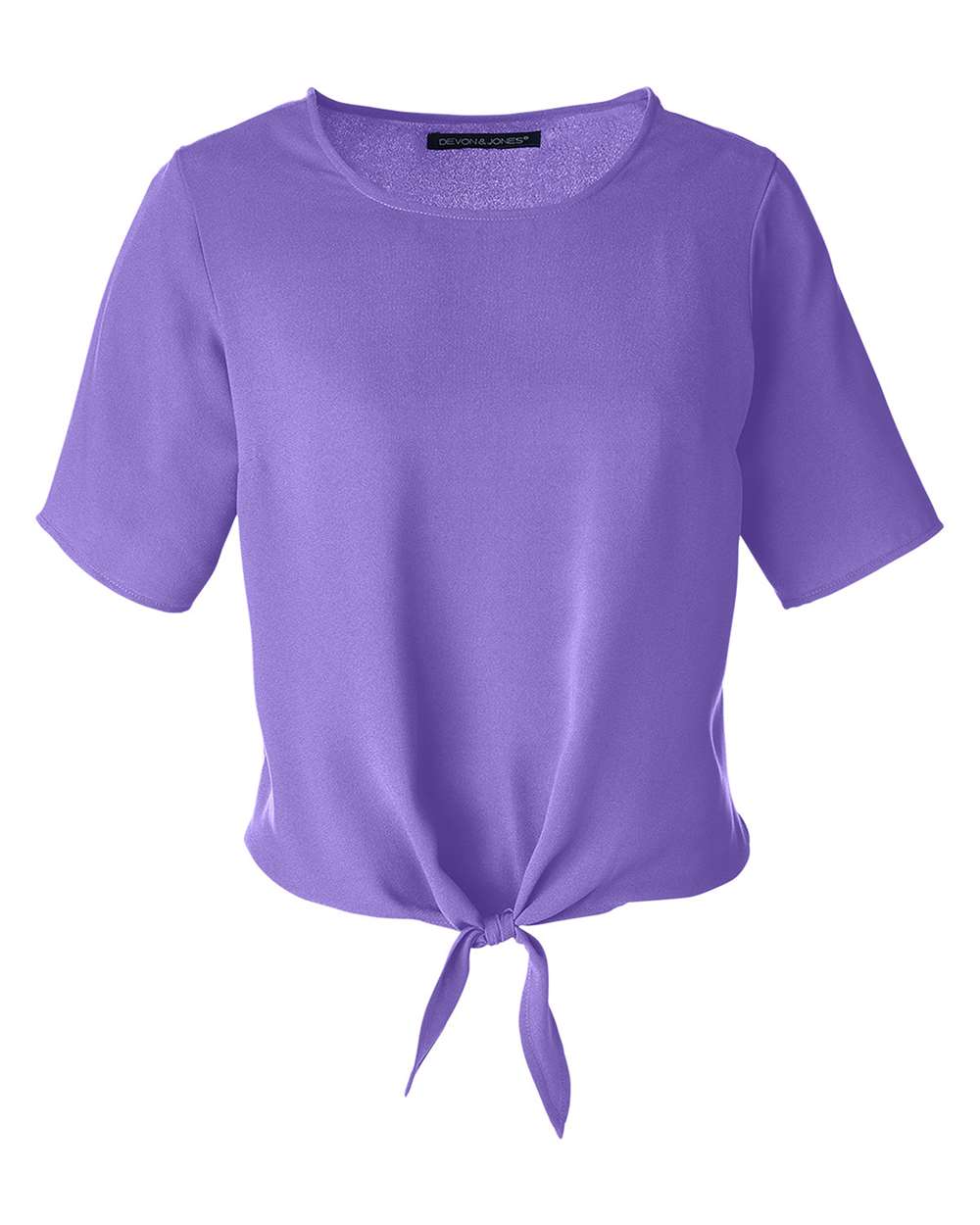 Front View of Grape Women's Perfect Fit™ Tie Front Blouse - DP617W