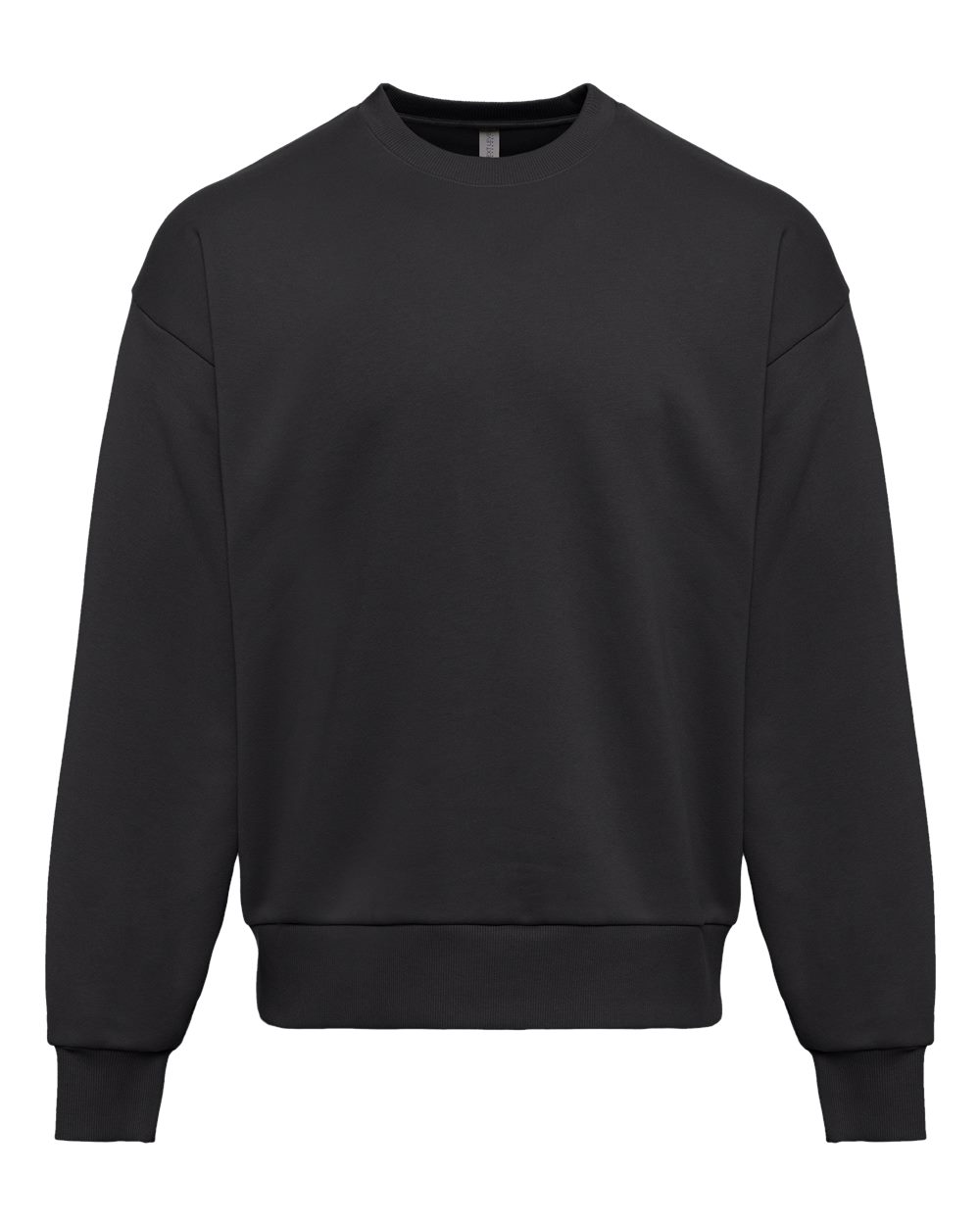 Front View of Graphite Black Heavyweight Crewneck Sweatshirt - 9007