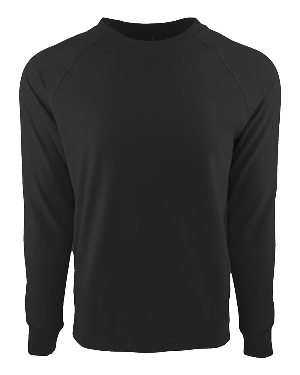 Front View of Graphite Black Laguna Raglan Crewneck Sweatshirt - 9000