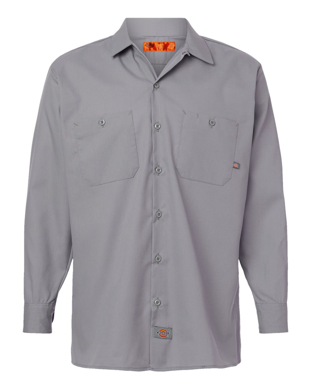 Front View of Graphite Grey Industrial Long Sleeve Work Shirt - Tall Sizes - L535T