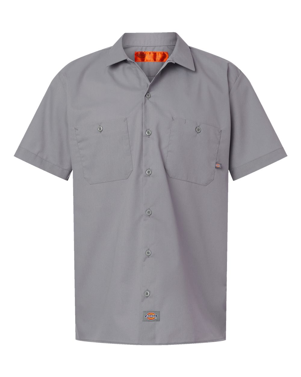 Front View of Graphite Grey Industrial Short Sleeve Work Shirt - Tall Sizes - S535T