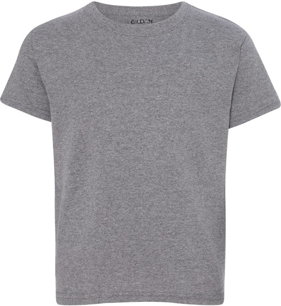 Front View of Graphite Heather DryBlend® Youth T-Shirt - 8000B