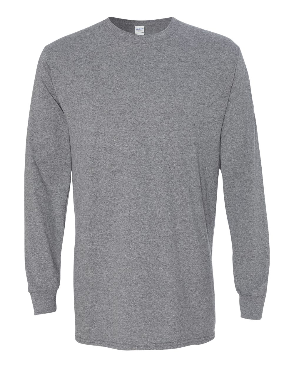 Front View of Graphite Heather Heavy Cotton™ Long Sleeve T-Shirt - 5400