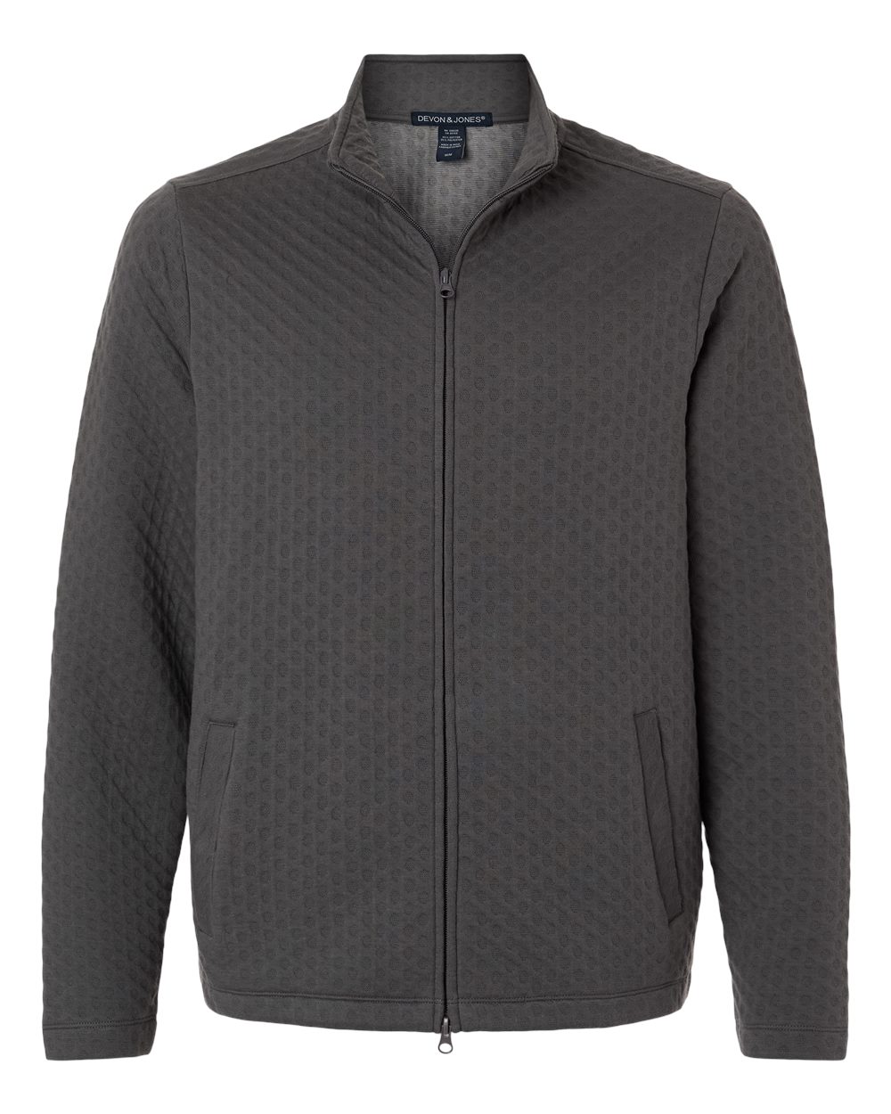 Front View of Graphite Men's Berkley Textured Full-Zip Jacket - DG740