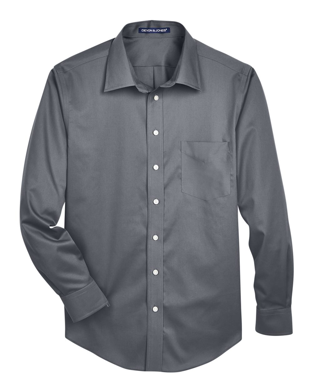 Front View of Graphite Men's Crown Collection® Tall Solid Stretch Twill Woven Dress Shirt - DG530T