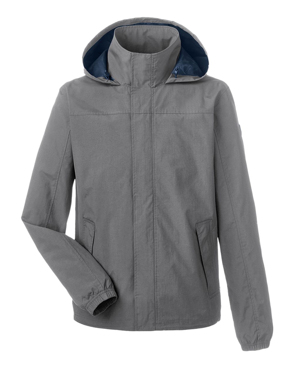 Front View of Graphite Voyage Hooded Rain Jacket - N17182