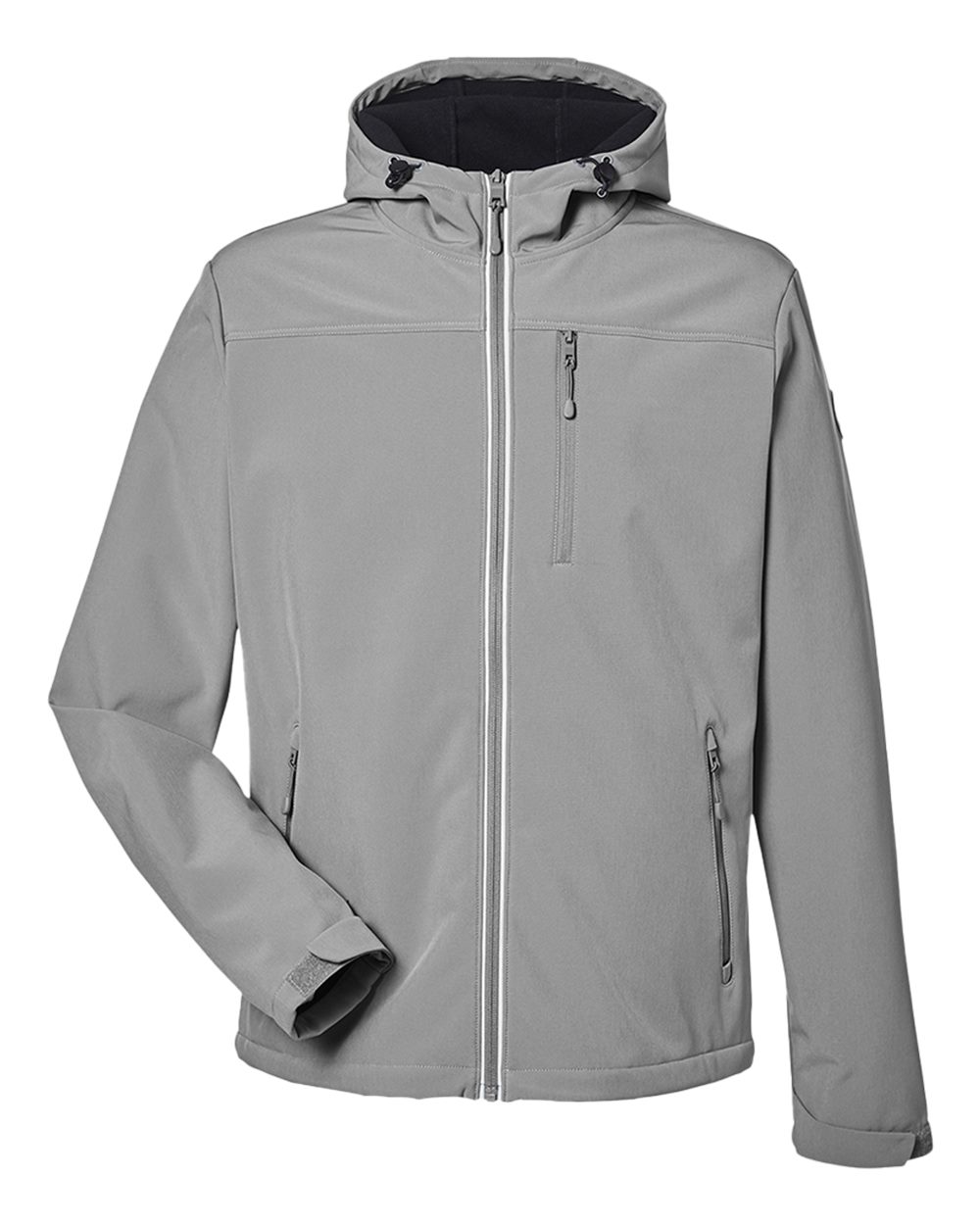 Front View of Graphite Wavestorm Hooded Soft Shell Jacket - N17789