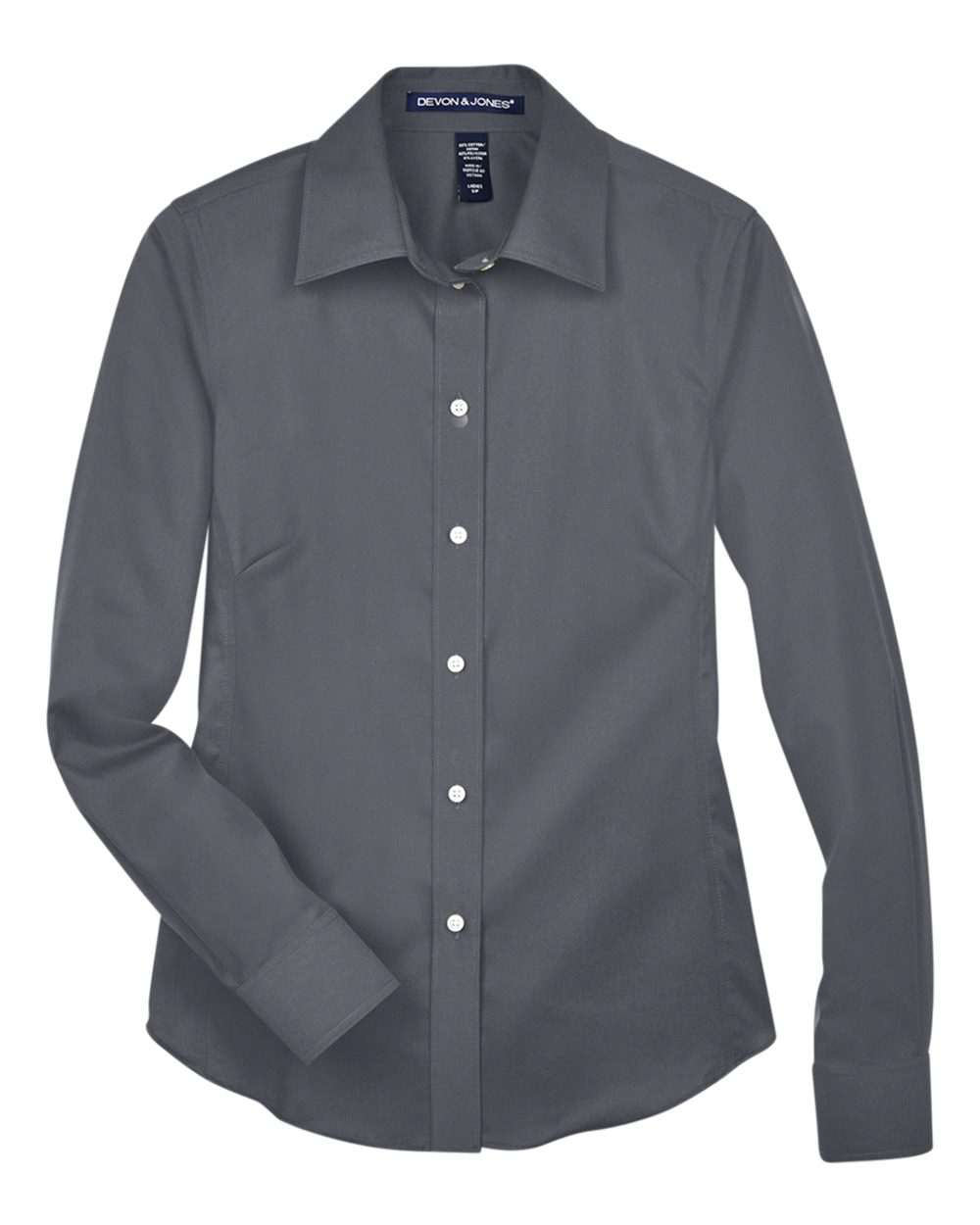 Front View of Graphite Women's Crown Collection® Solid Stretch Twill Woven Dress Shirt - DG530W