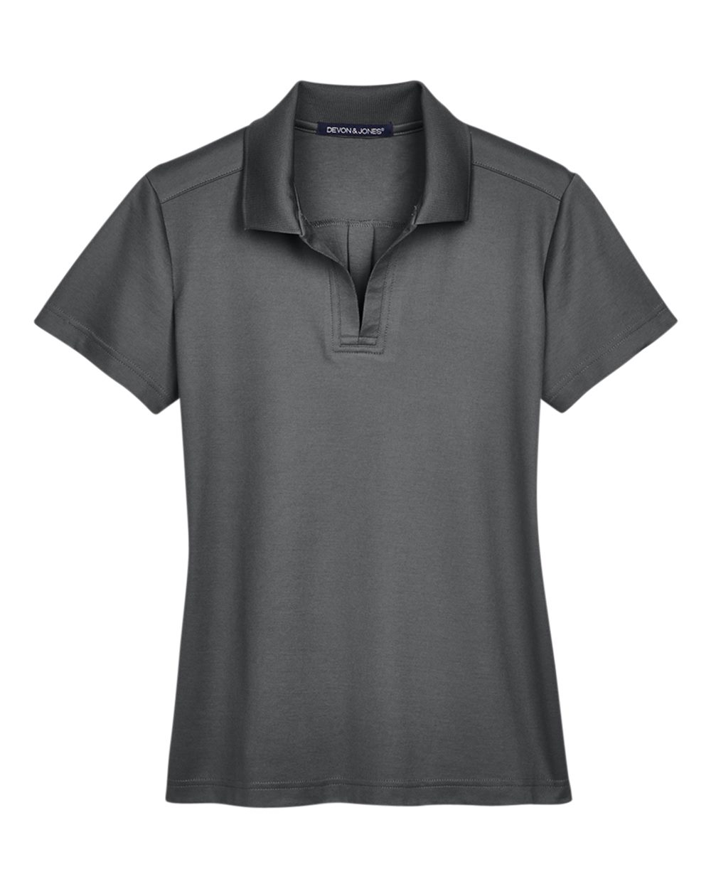 Front View of Graphite Women's CrownLux Performance® Plaited Polo - DG20W