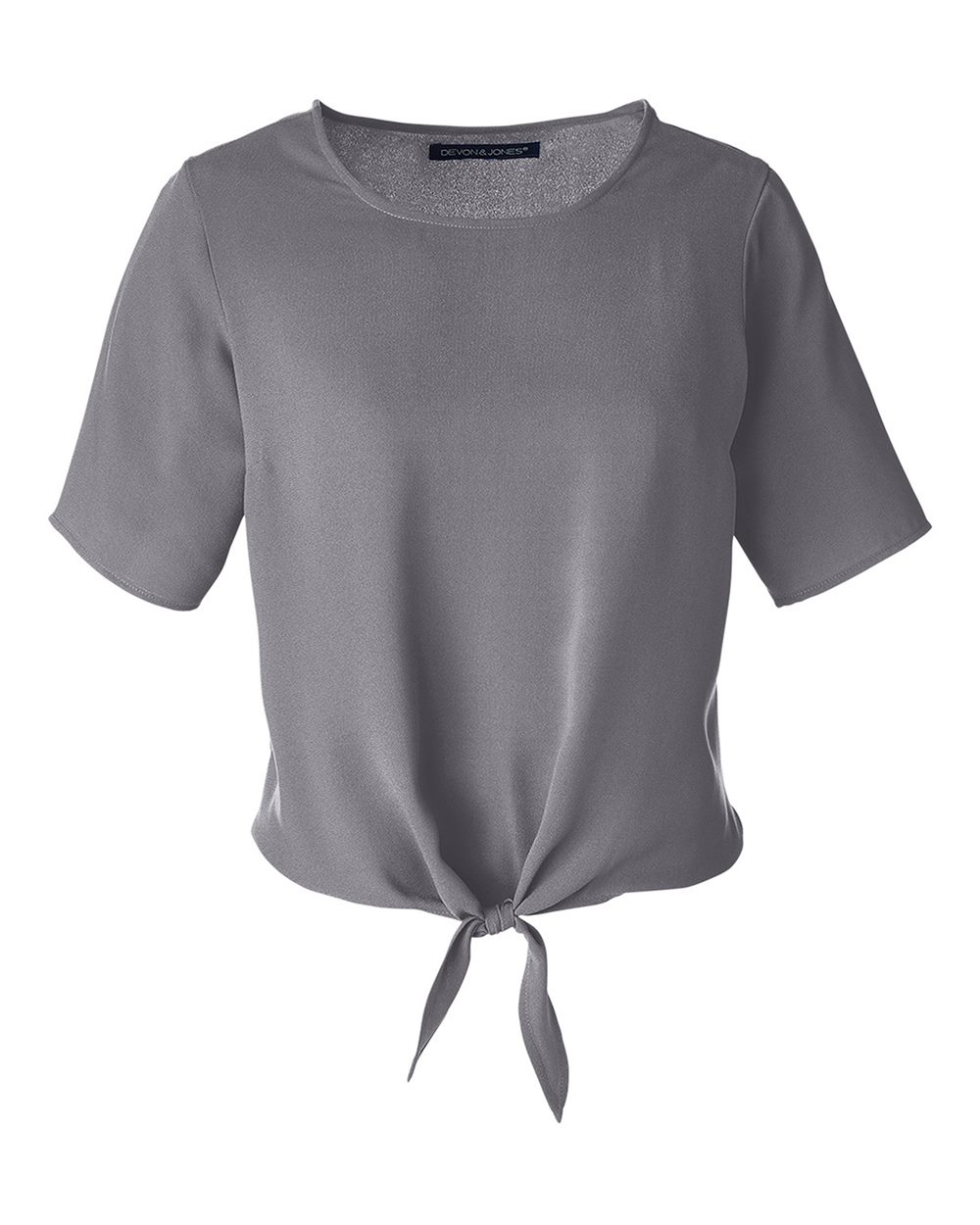 Front View of Graphite Women's Perfect Fit™ Tie Front Blouse - DP617W