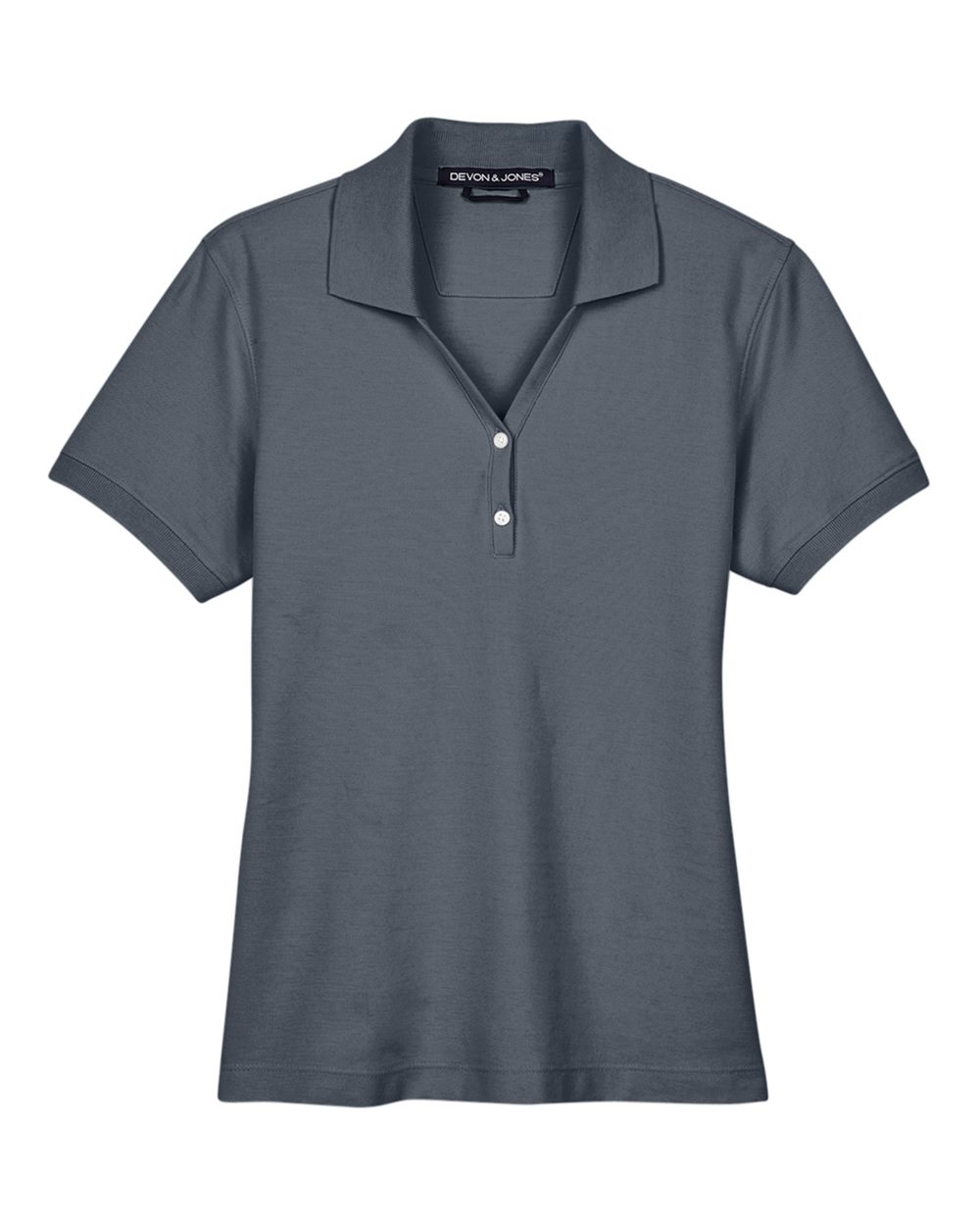 Front View of Graphite Women's Pima Piqué Polo - D100W