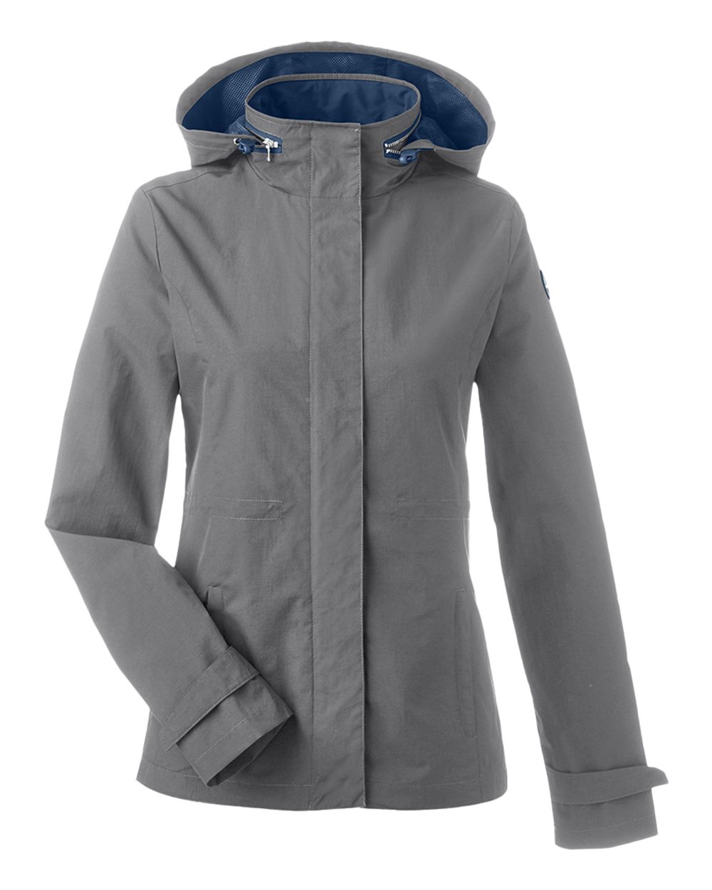 Front View of Graphite Women's Voyage Hooded Rain Jacket - N17183