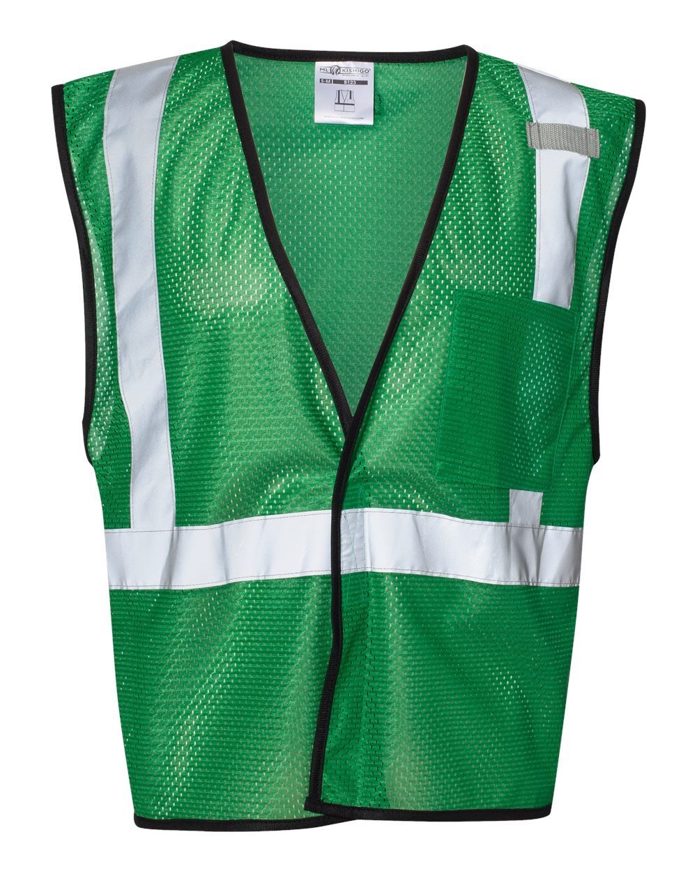 Front View of Green - B123 EV Series® Enhanced Visibility Non-ANSI Vest - B120-131