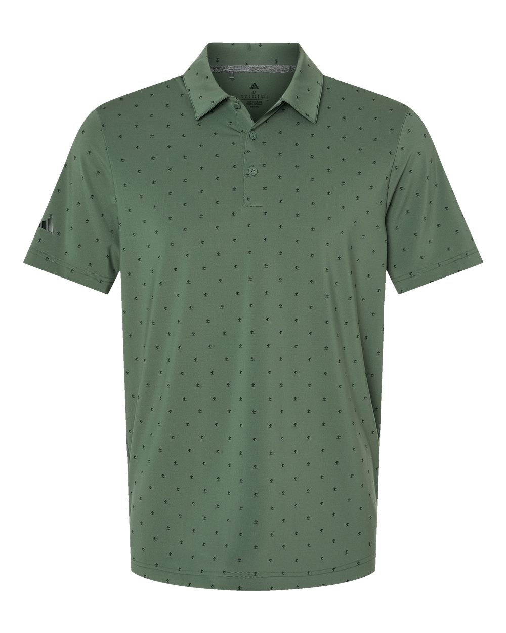 Front View of Green Oxide/ Black Pine Tree Polo - A574