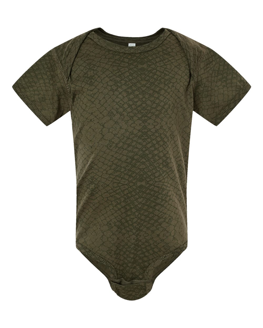 Front View of Green Reptile Infant Fine Jersey Bodysuit - 4424