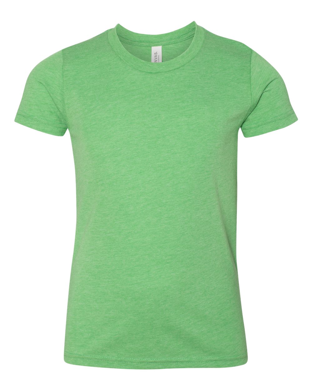 Front View of Green Triblend Youth Triblend Tee - 3413Y
