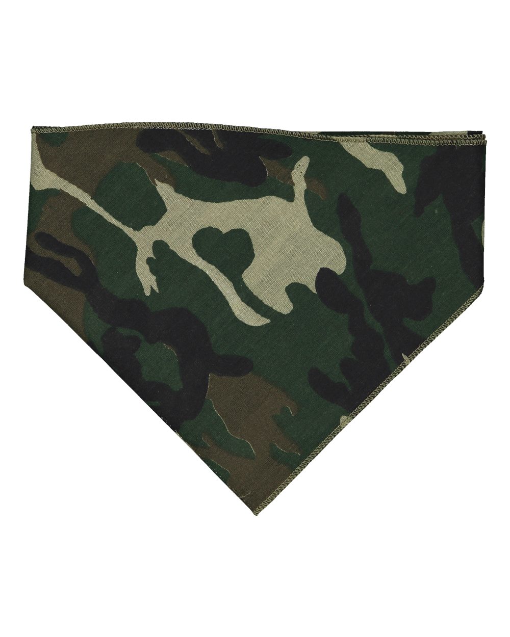 Front View of Green Woodland USA-Made Doggie Bandana - 3905