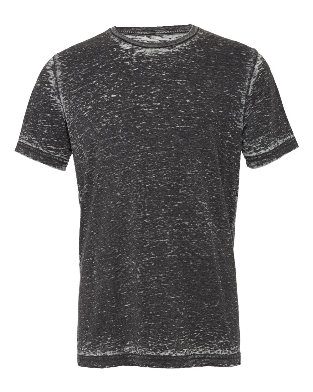Front View of Grey Acid Wash Texture Tee - 3650