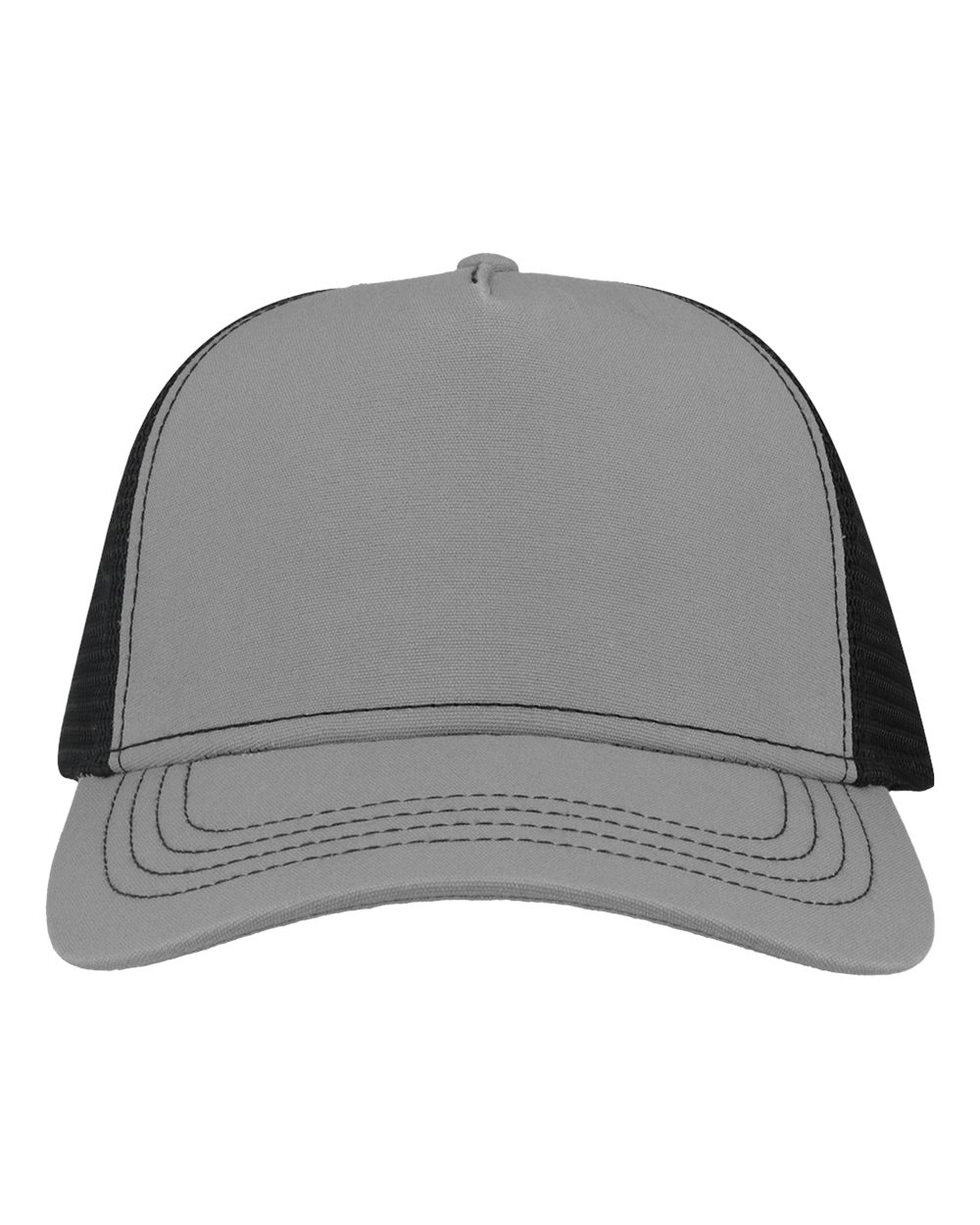Front View of Grey/ Black Sustainable Canvas Cap - RAPPER