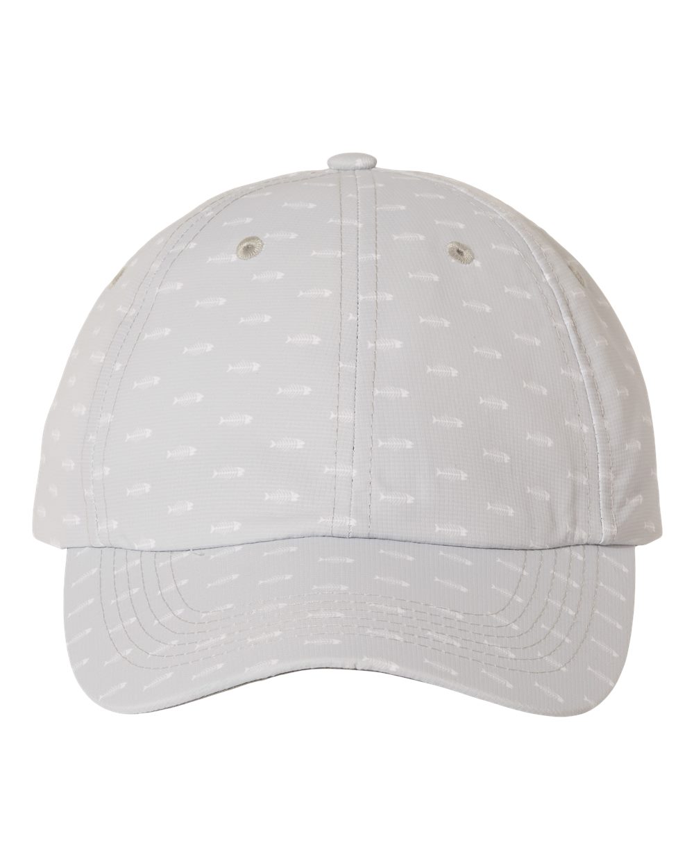 Front View of Grey Bone Fish Alter Ego Cap - X210R