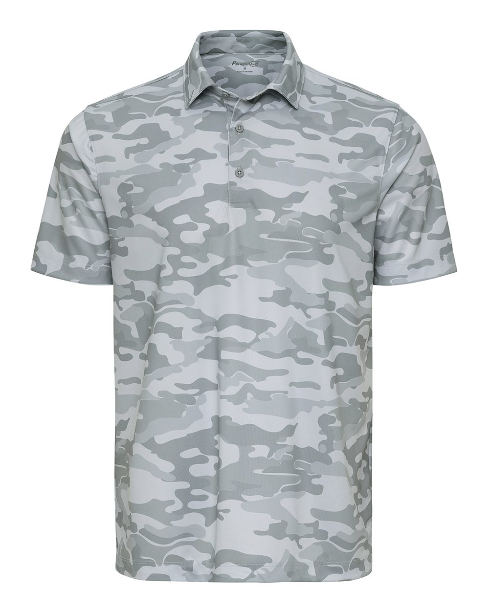 Front View of Grey Camo Newport Camo Polo - 170