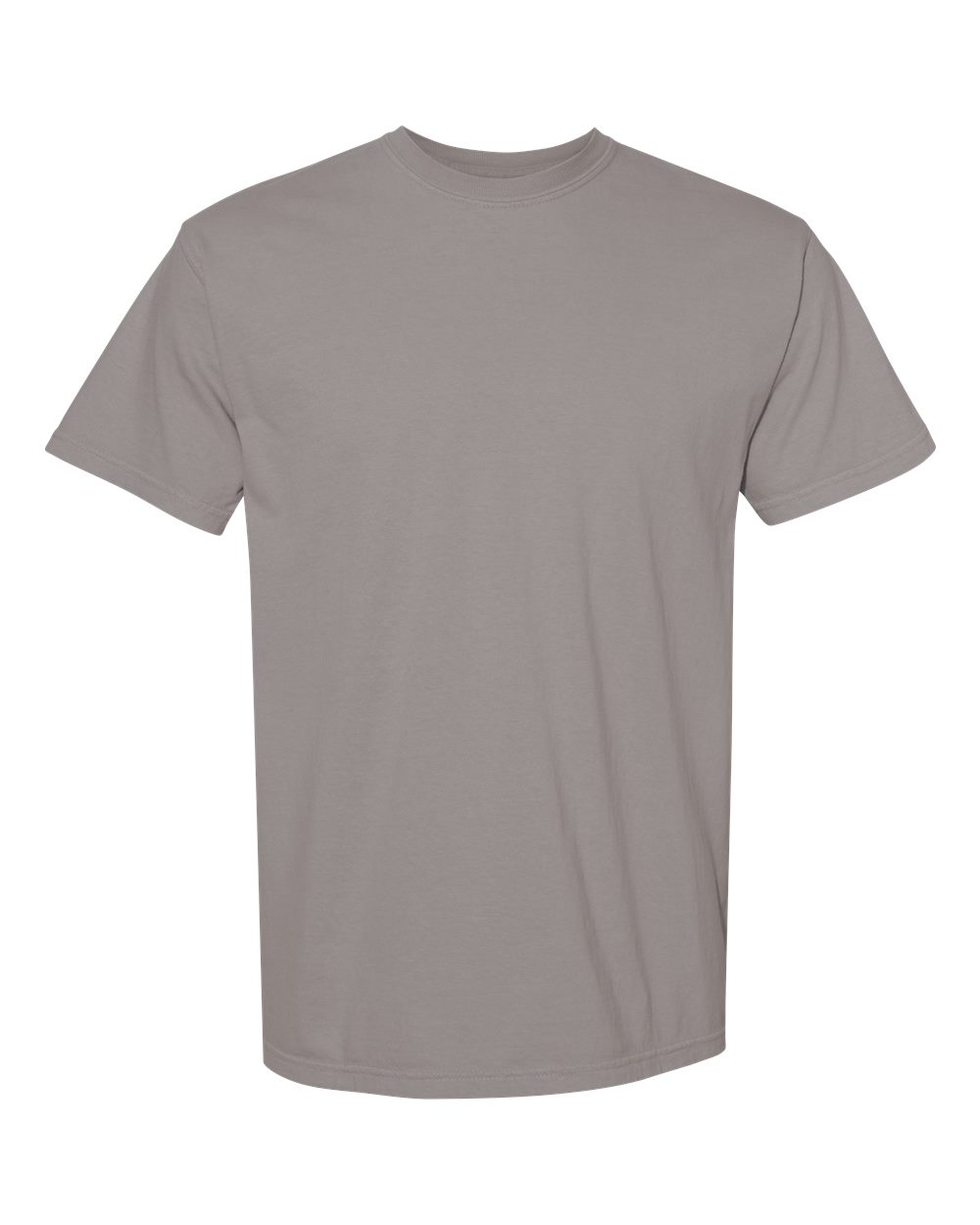 Front View of Grey Garment-Dyed Heavyweight T-Shirt - 1717