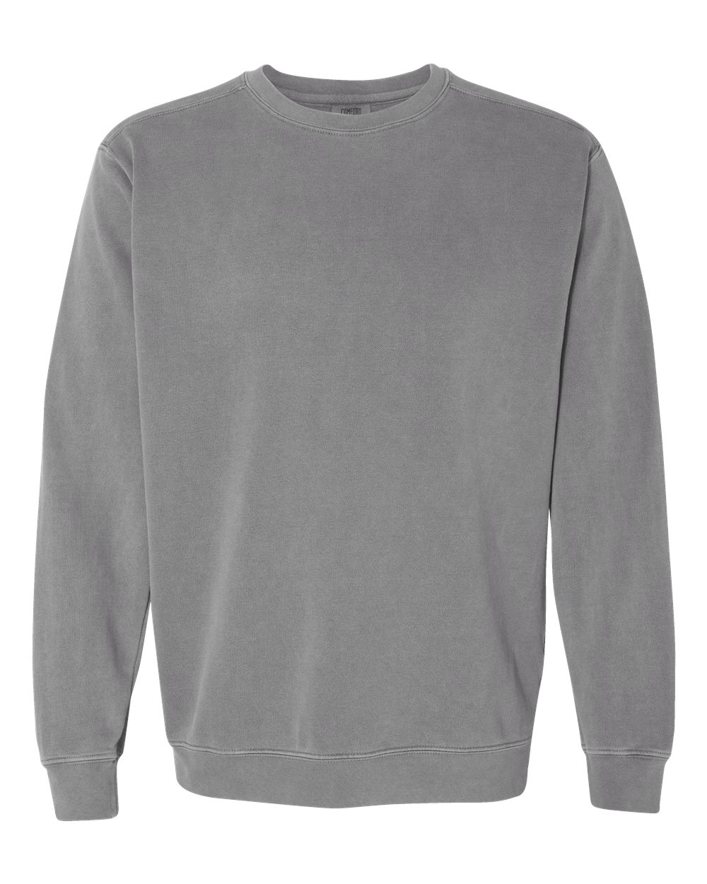 Front View of Grey Garment-Dyed Sweatshirt - 1566