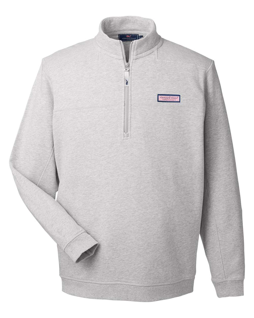 Front View of Grey Heather Collegiate Shep Quarter-Zip Sweatshirt - K002712
