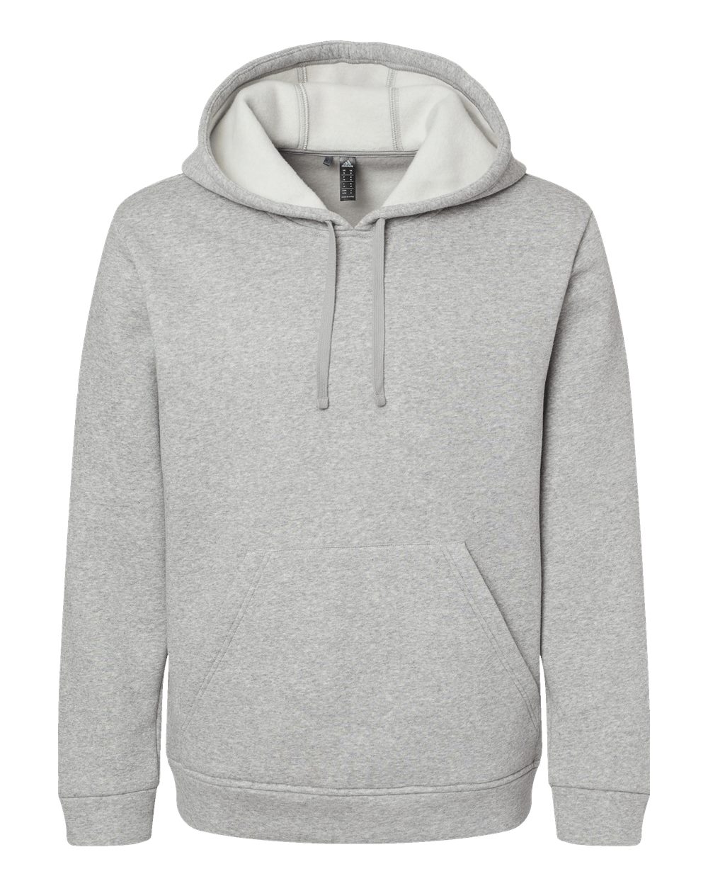 Front View of Grey Heather Fleece Hooded Sweatshirt - A432