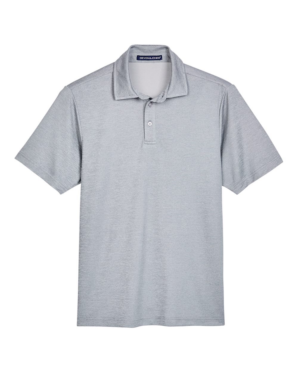 Front View of Grey Heather Men's CrownLux Performance® Address Mélange Polo - DG22