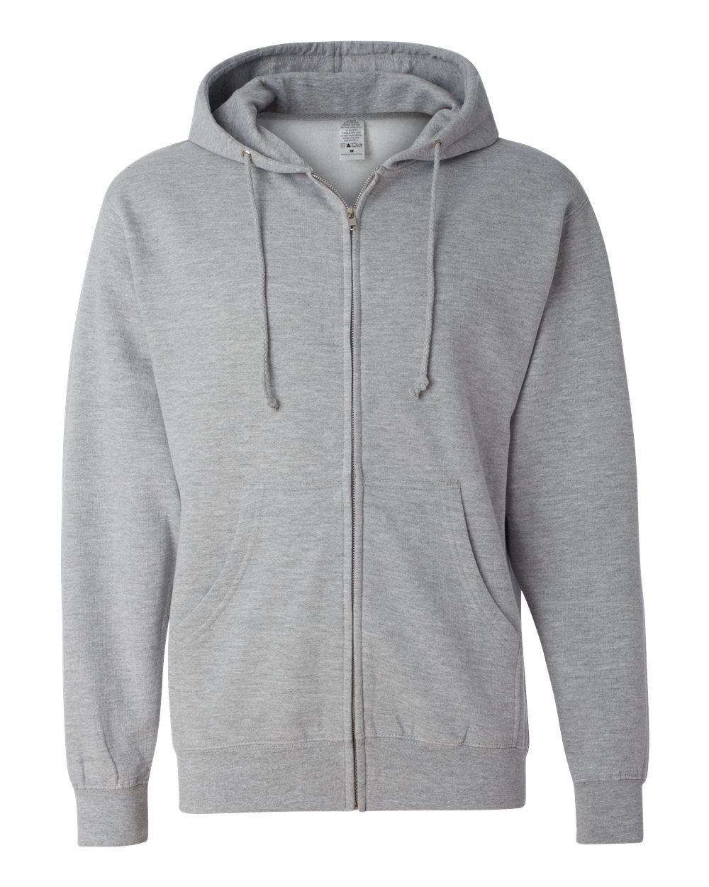 Front View of Grey Heather Midweight Full-Zip Hooded Sweatshirt - SS4500Z