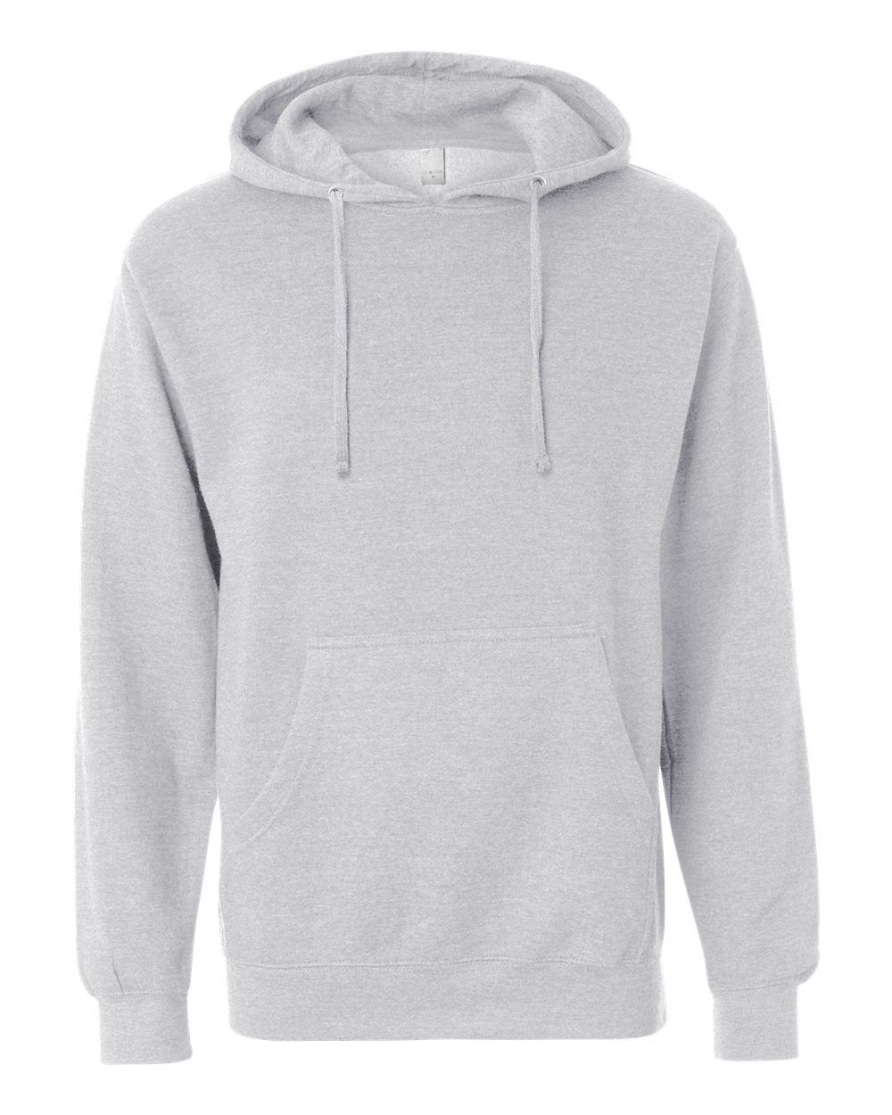 Front View of Grey Heather Midweight Hooded Sweatshirt - SS4500