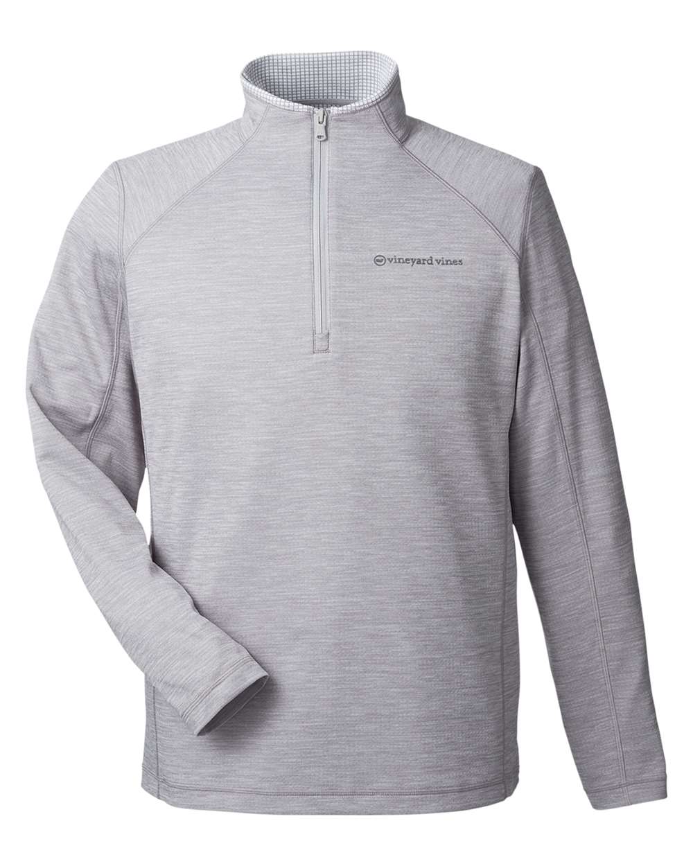 Front View of Grey Heather Sankaty Quarter-Zip Pullover - K002709