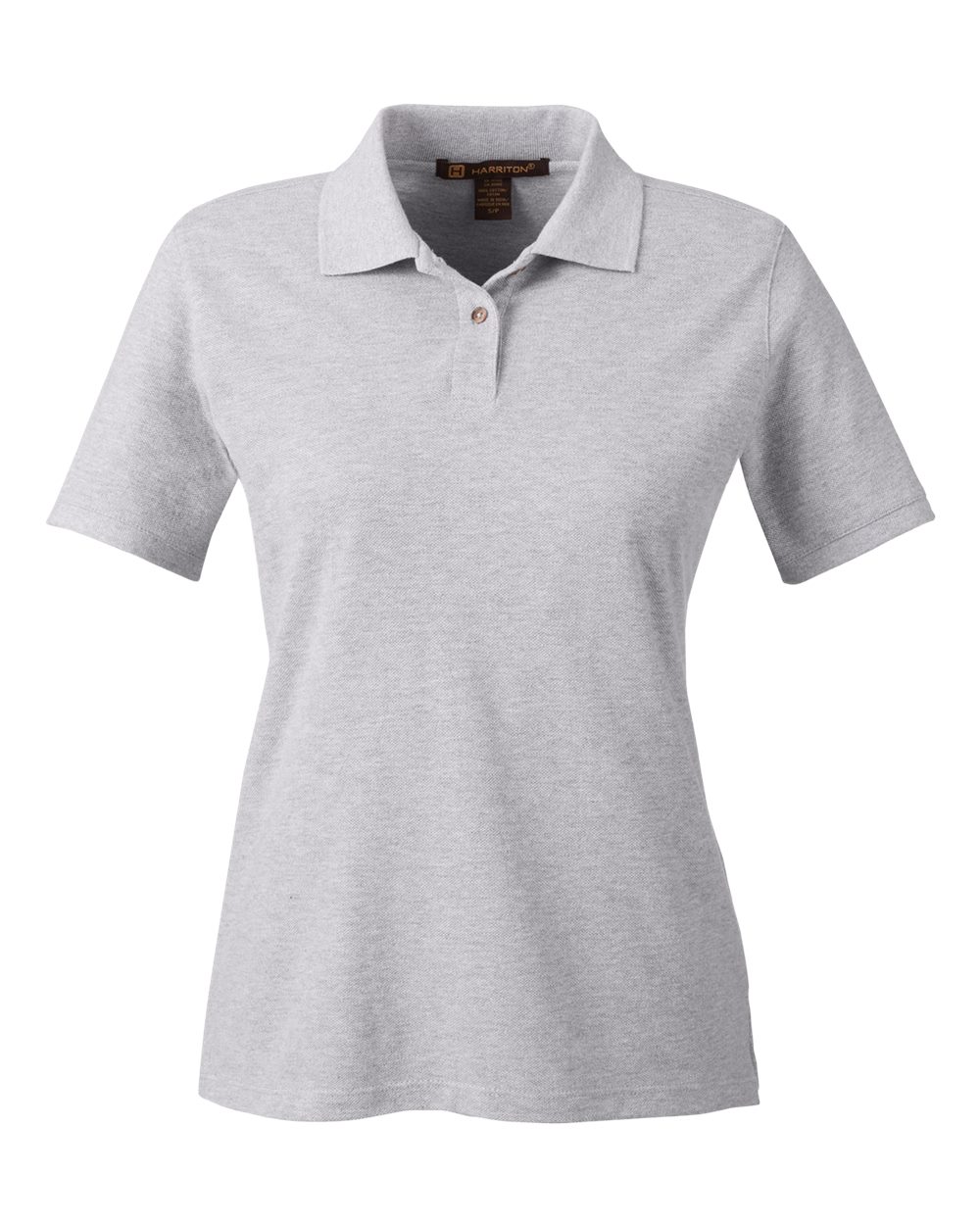 Front View of Grey Heather Women's Cotton Polo - M200W