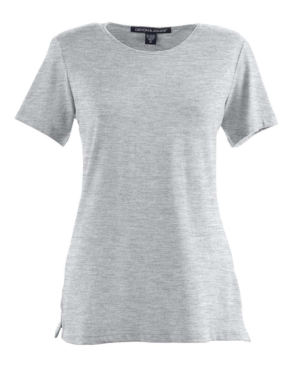 Front View of Grey Heather Women's Perfect Fit™ Shell T-Shirt - DP182W