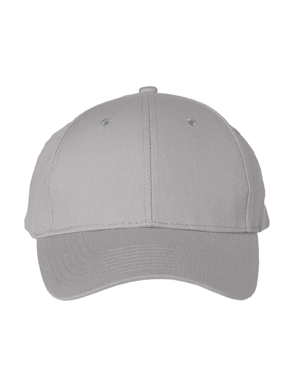 Front View of Grey Lightweight Twill Cap - VC100