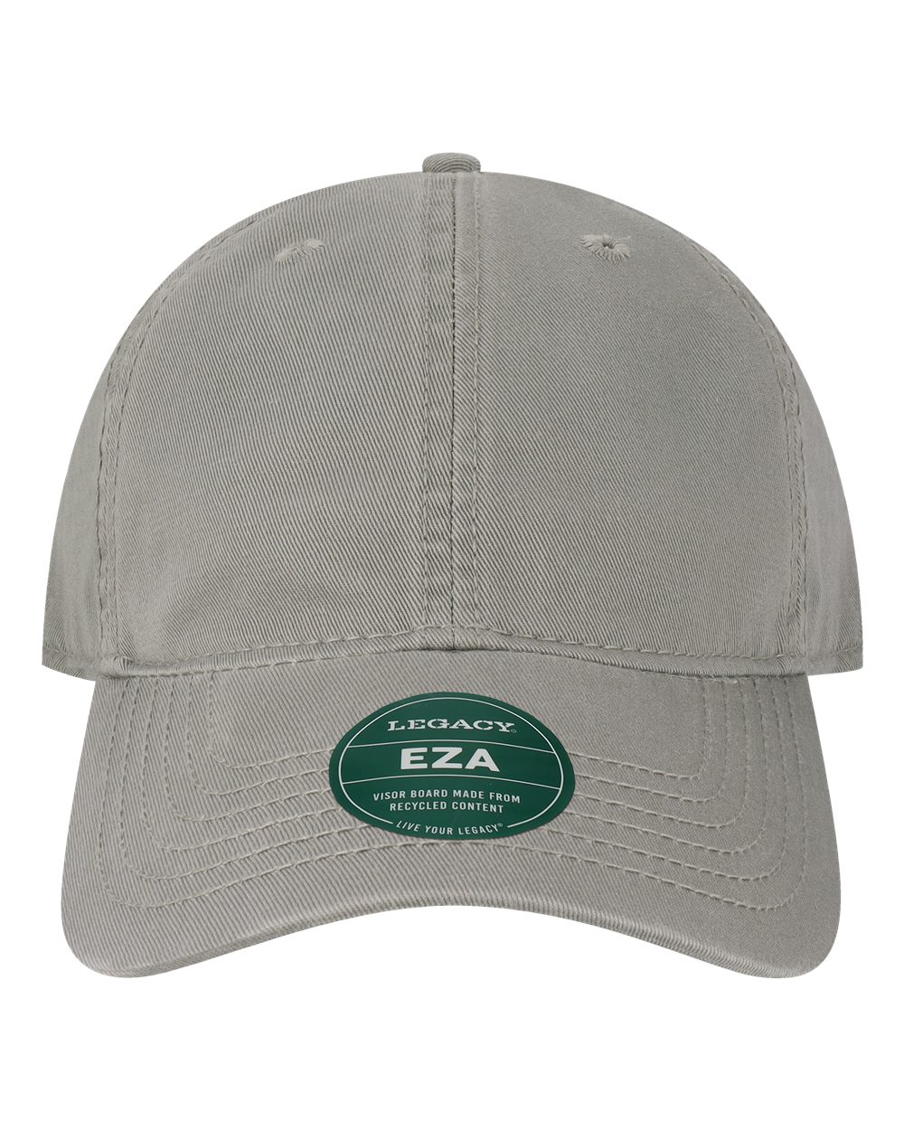 Front View of Grey Relaxed Twill Dad Hat - EZA